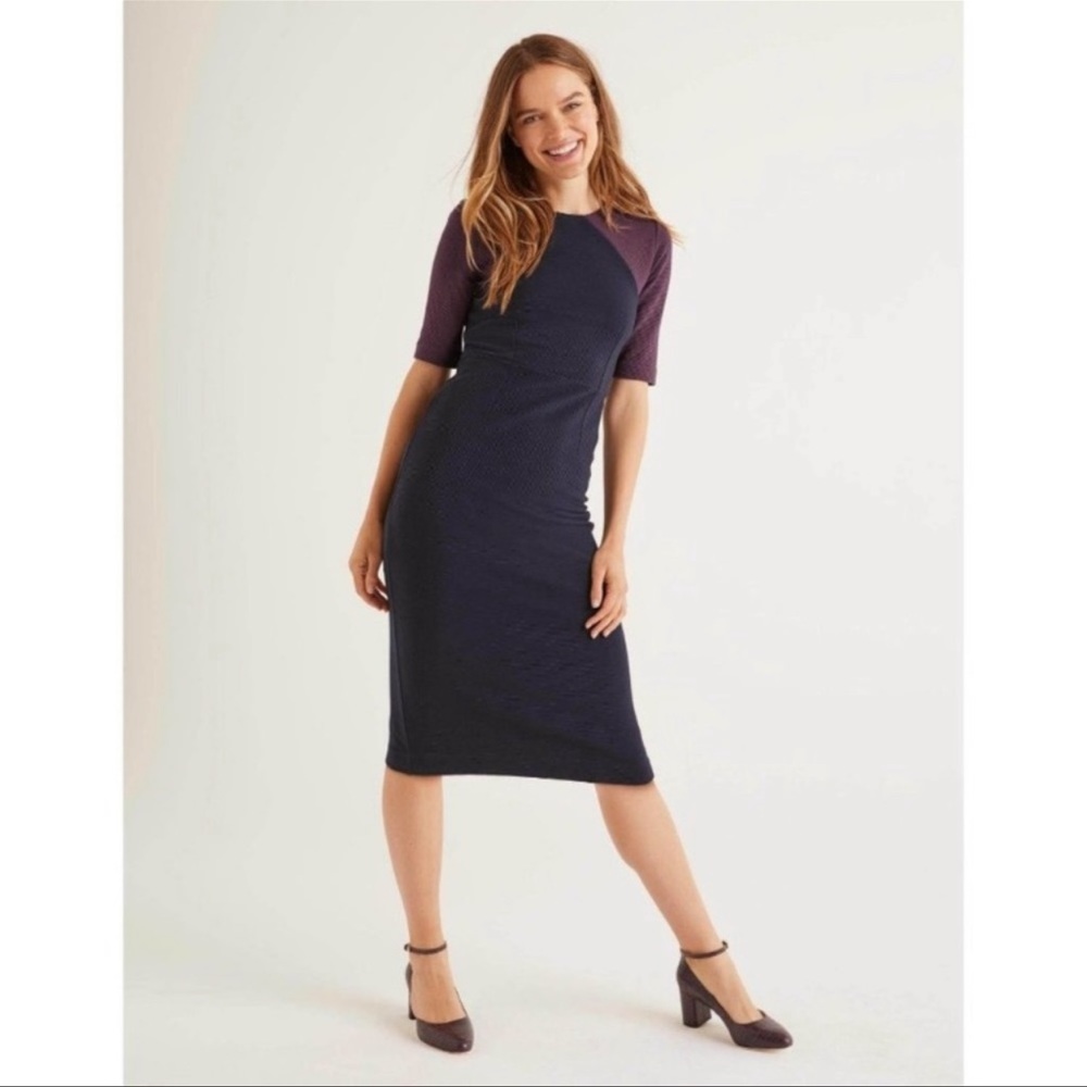 Boden Poppy Ottoman Ribbed Color Block Midi Dress Size 2